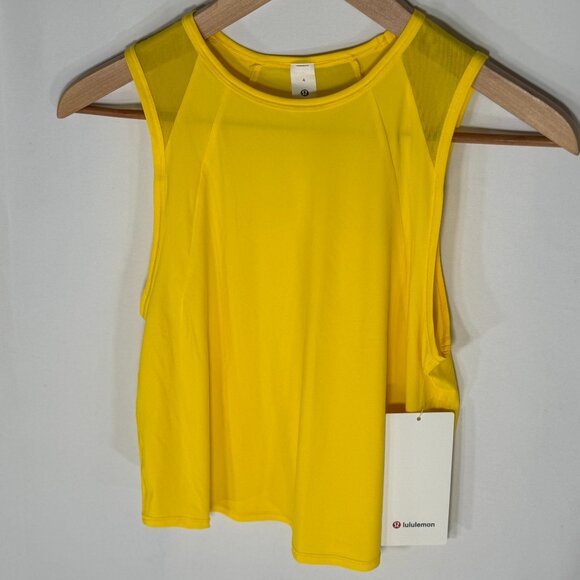NWT Lululemon Sculpt Cropped Tank Yellow - Picture 1 of 6